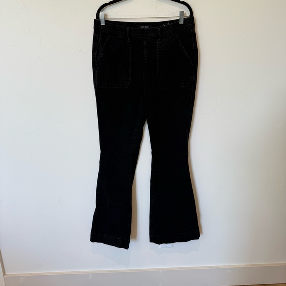Judy Blue Denim - Judy Blue Black Pull On Flare Jeans Womens Plus Size 15 32 Wide Leg Festival